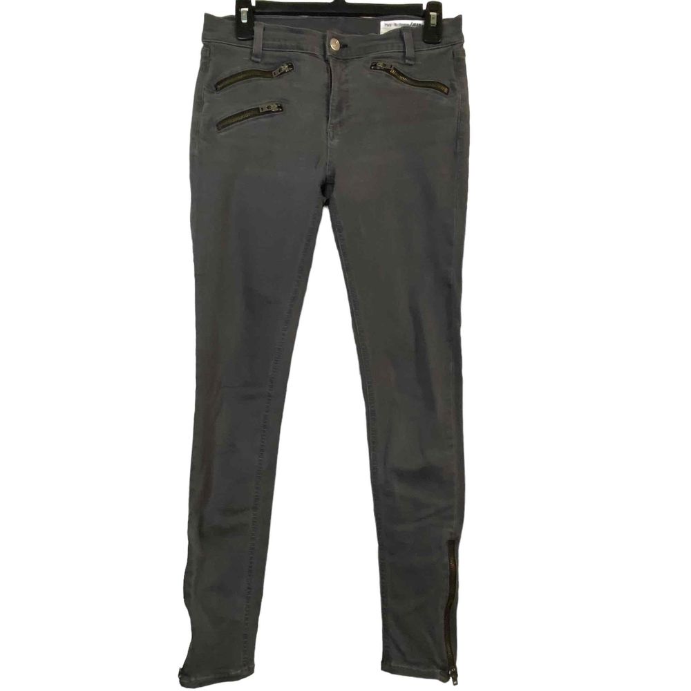 Rag & Bone Womens Gray Moto Skinny Jeans with Zippered Legs &‎ Pockets Size 29